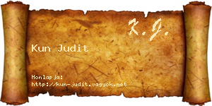 Kun Judit névjegykártya